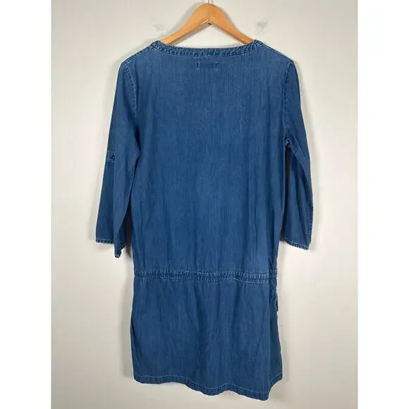COS Blue Mid Wash Denim Short Tunic Dress Pockets 100% Cotton Size 8 - Picture 6 of 9